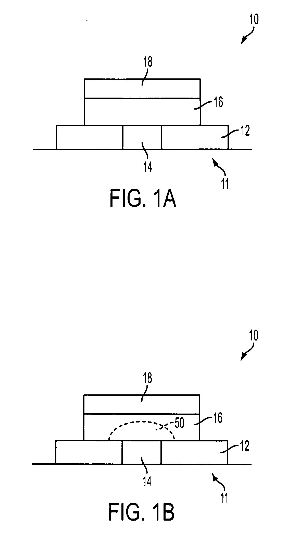 Variable resistance memory device having reduced bottom contact area and method of forming the same