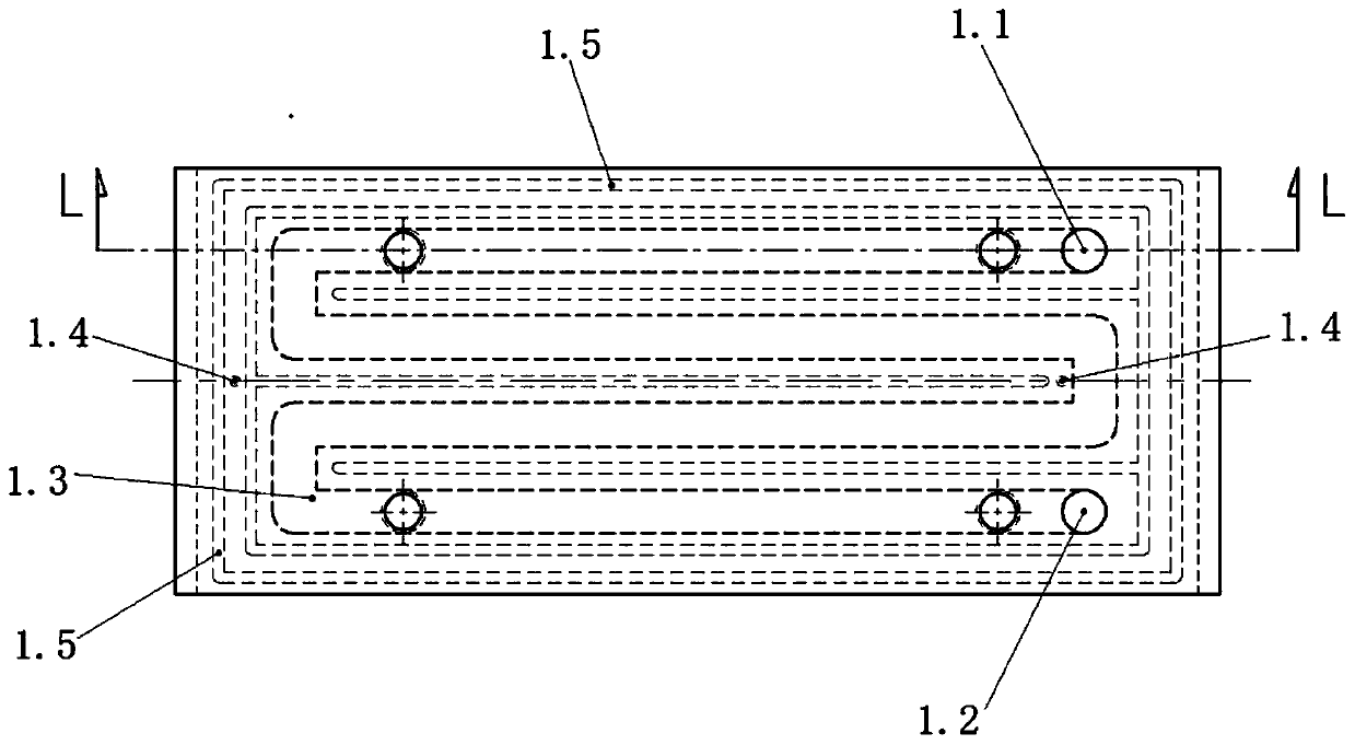 Manufacturing process of moving mold core water channel device