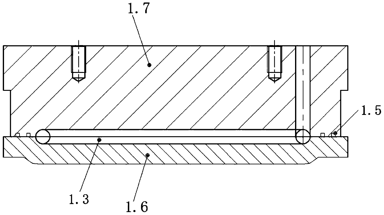 Manufacturing process of moving mold core water channel device