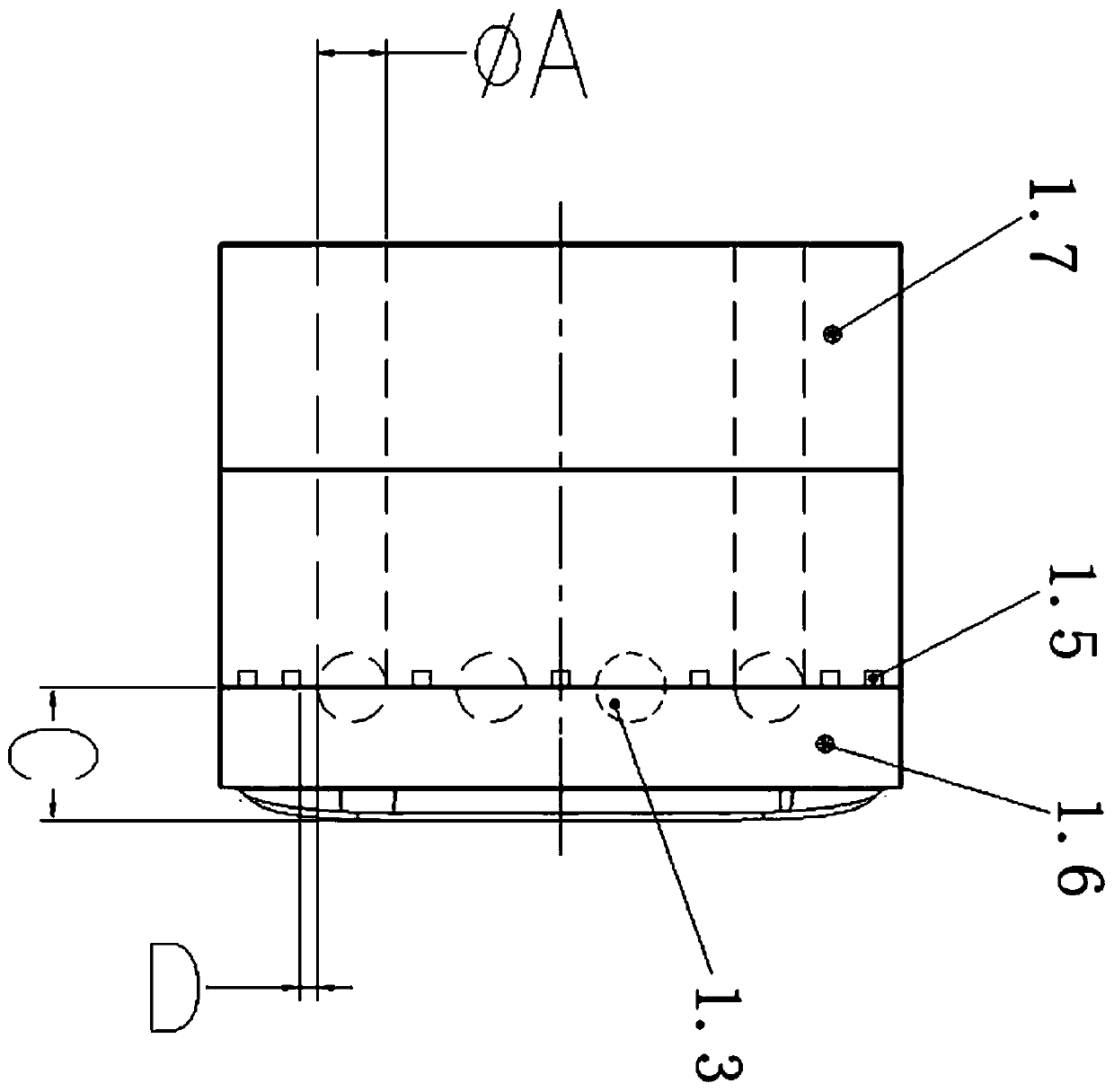 Manufacturing process of moving mold core water channel device