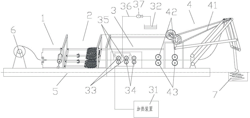 Turned edge removing, ironing and setting machine for large scarf