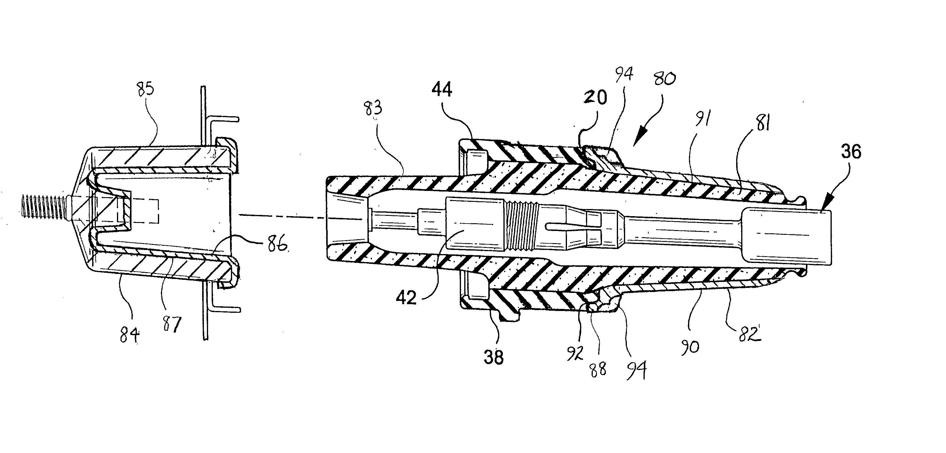 Loadbreak connector assembly which prevents switching flashover