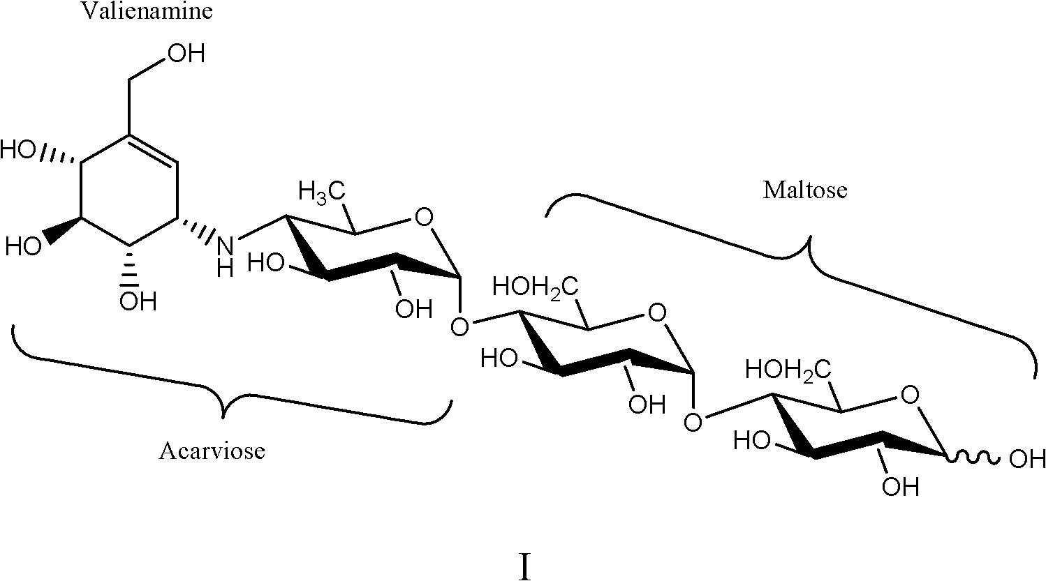 Method for preparing acarbose through microbial fermentation