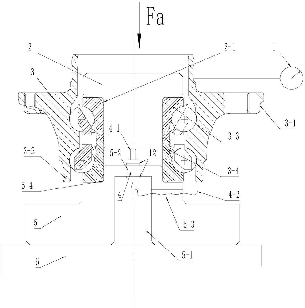 Hub bearing working clearance analysis device and analysis method