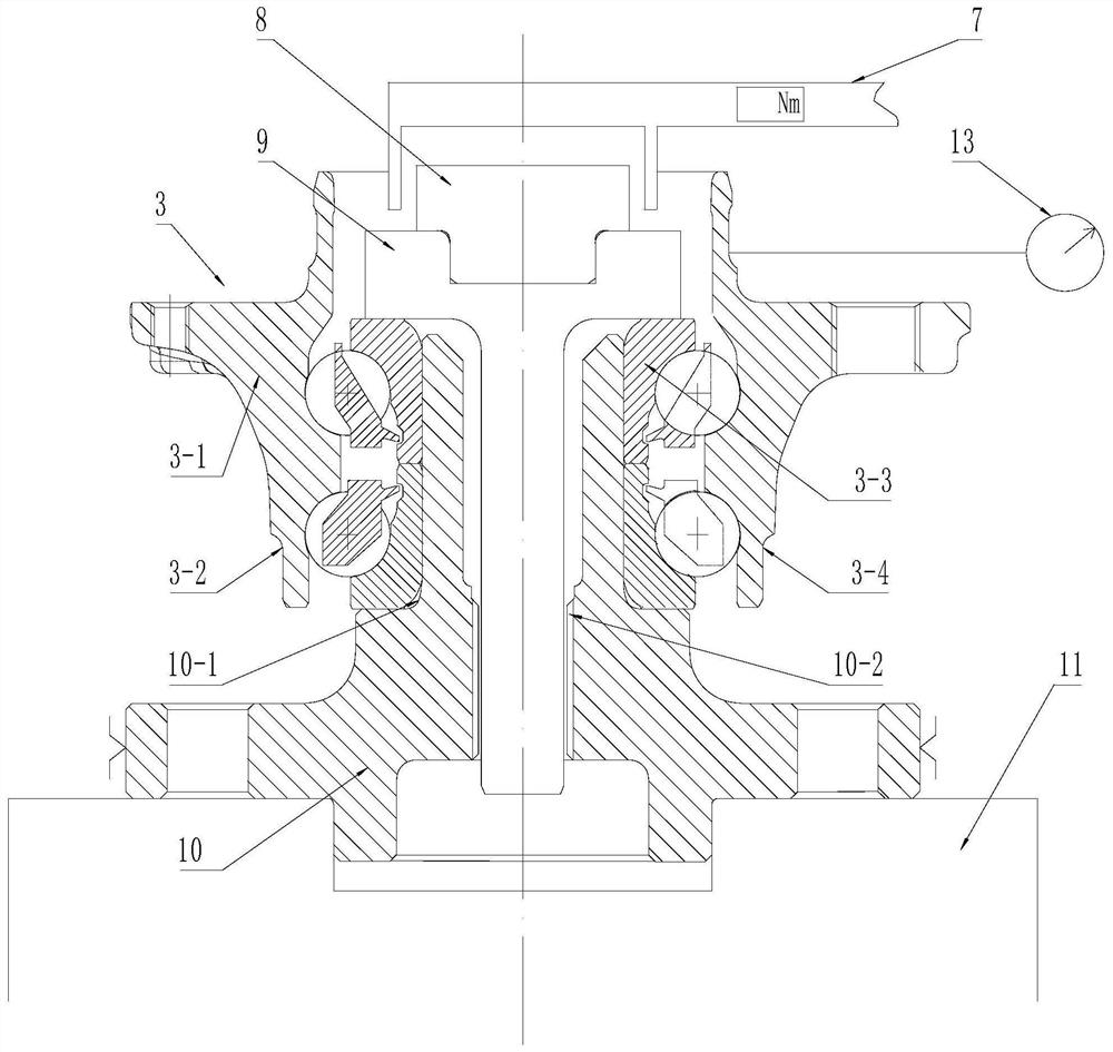 Hub bearing working clearance analysis device and analysis method