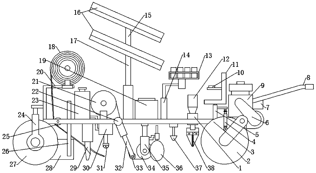 Walking type greenhouse pepper film covering, transplanting and planting integrated machine and use method thereof