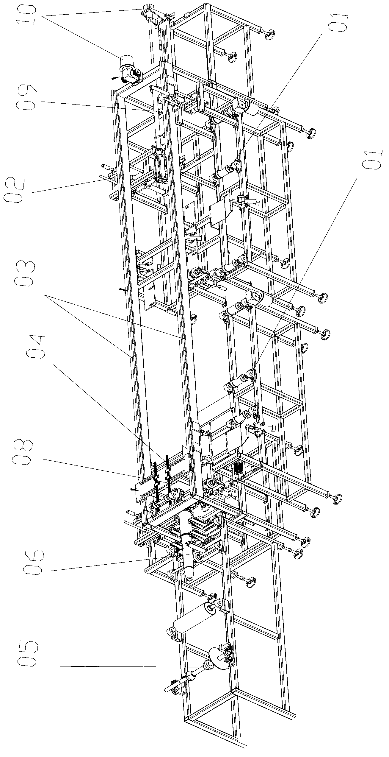 Automatic machining process and machining device for pipe packaging