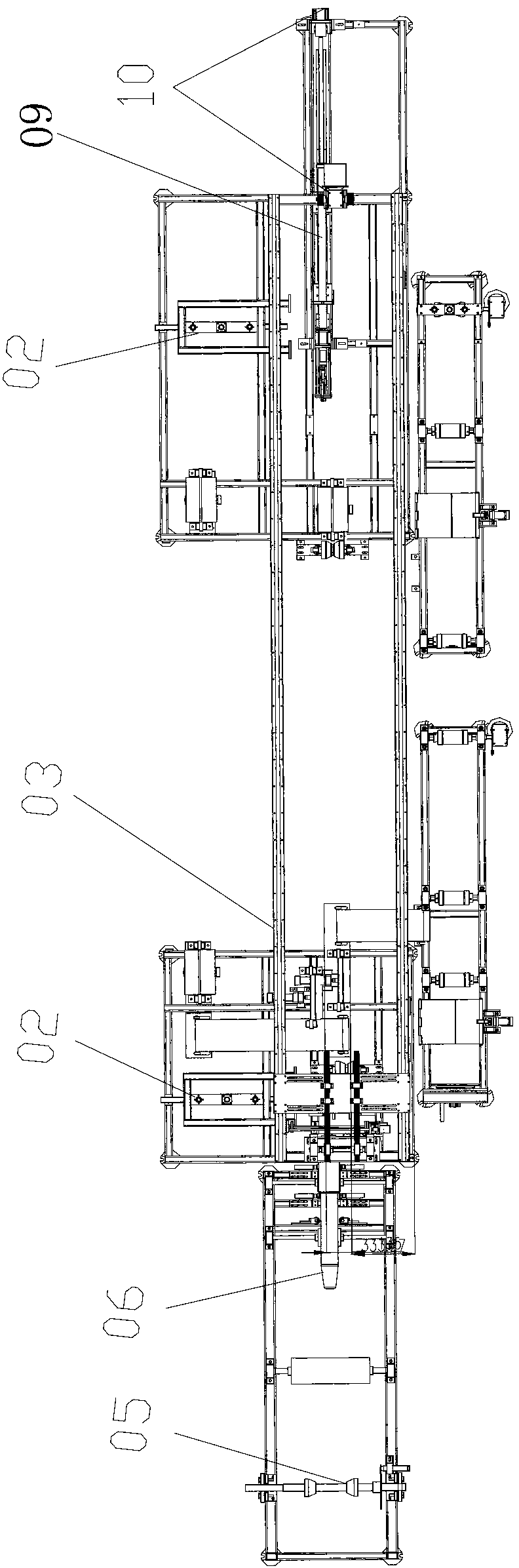 Automatic machining process and machining device for pipe packaging