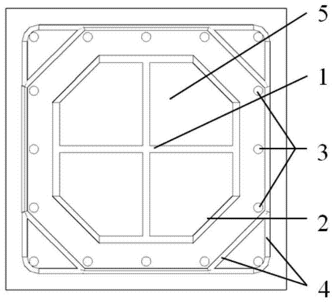 Batten plate constraint type confined concrete column with cross steel bone with flanges and fabrication method of column