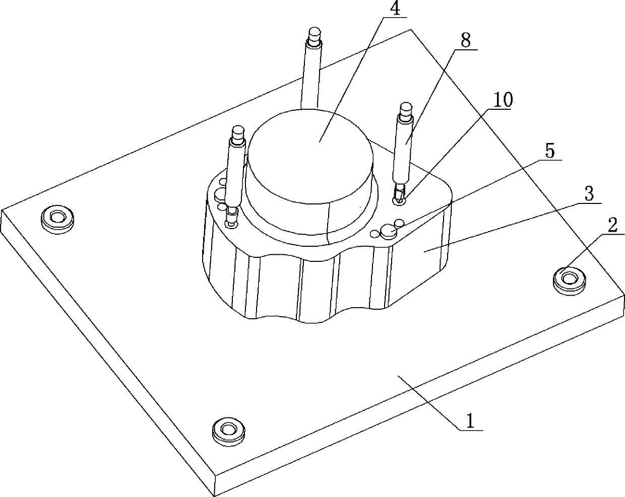 Checking fixture structure for upper cover plate of catalytic converter