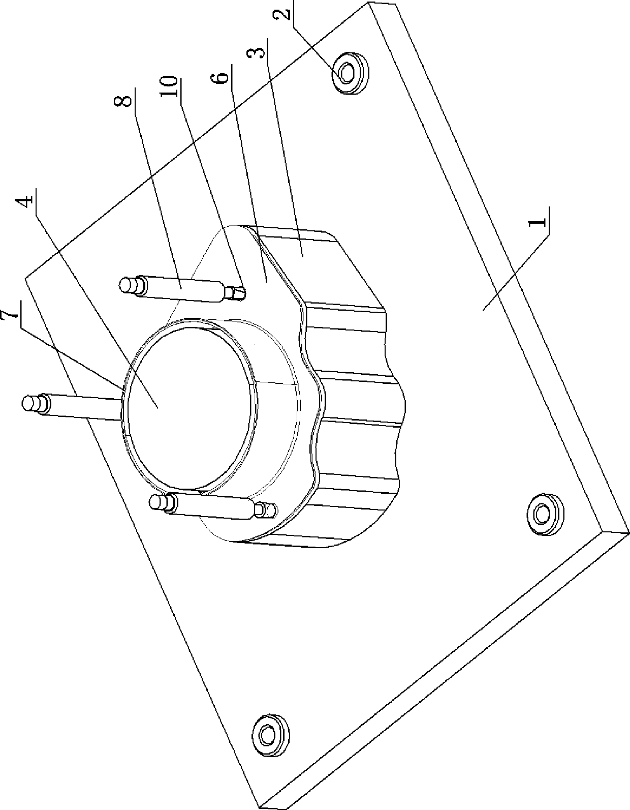 Checking fixture structure for upper cover plate of catalytic converter