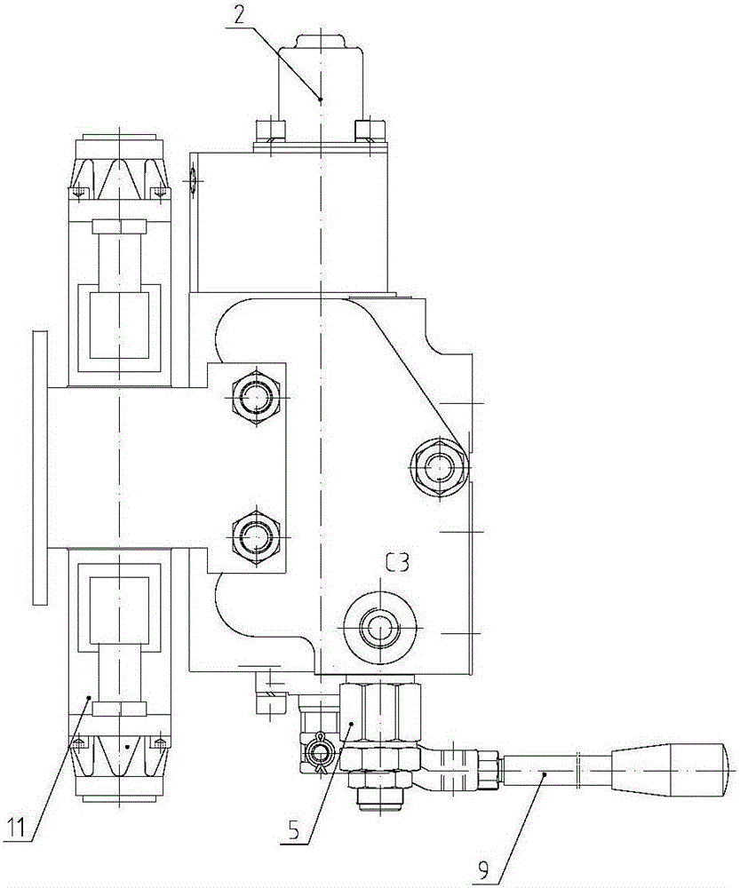 Multiway electro-hydraulic control valve adopting oil return differential pressure as pilot oil source