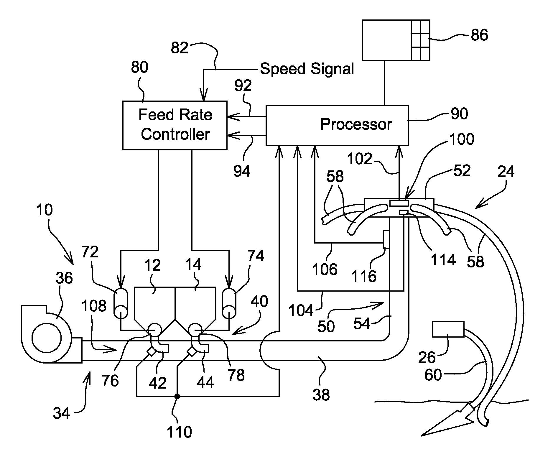 Particulate flow sensing for an agricultural implement