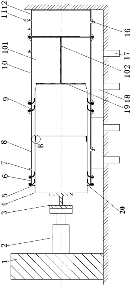 Test method and device for testing sealing property of pipe-jacking construction device