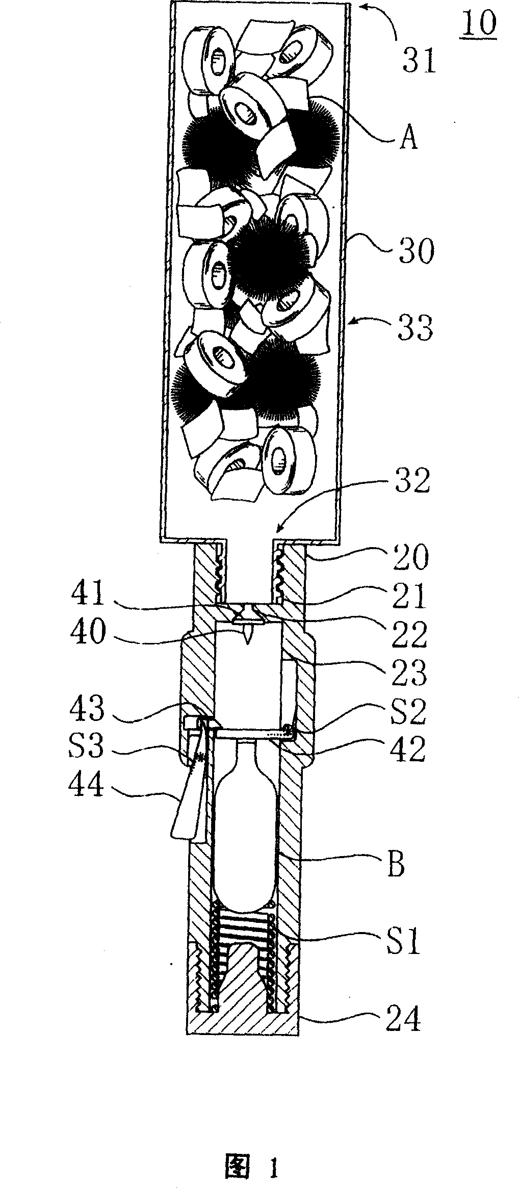 Emitting device for cylindrical burst emitter