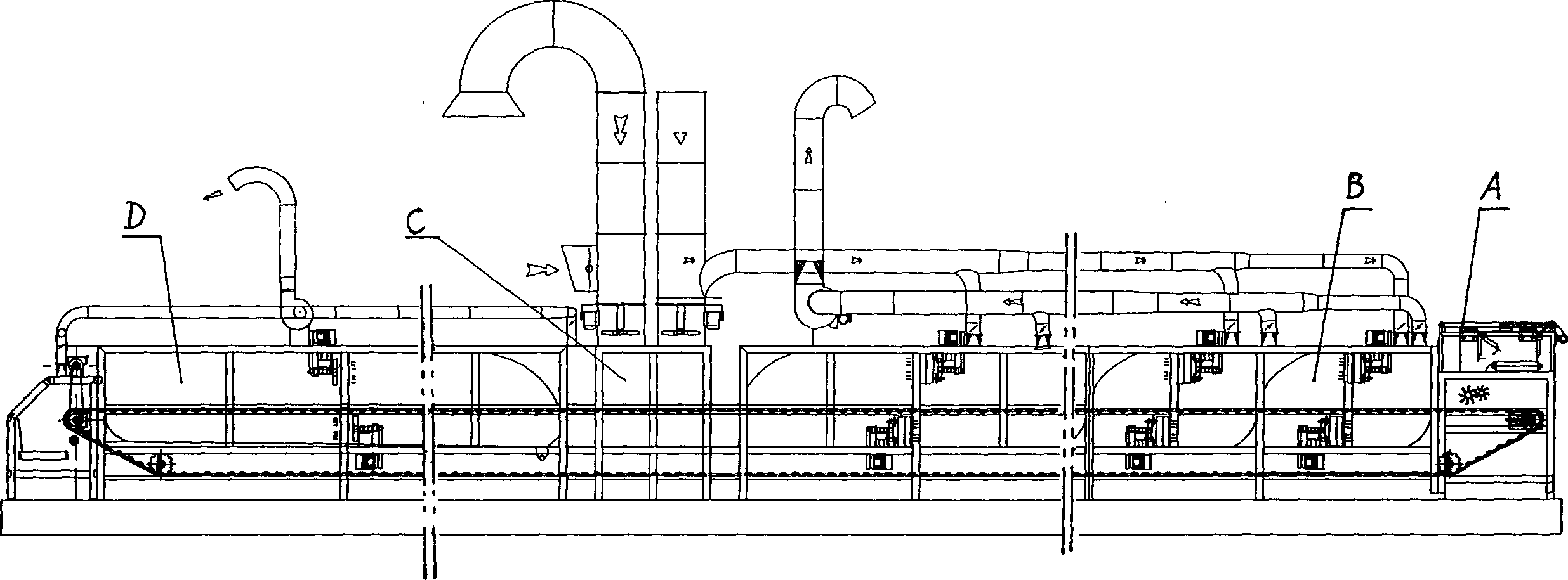 Symmetrical type white rib smoke dryer