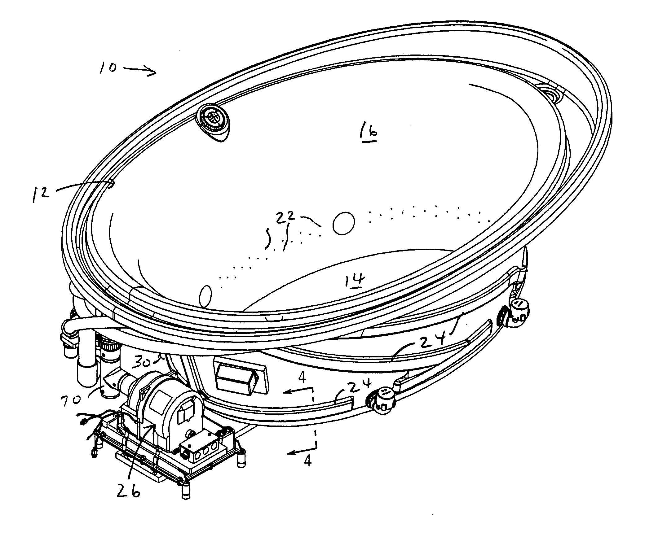 Air bath with bypass vent