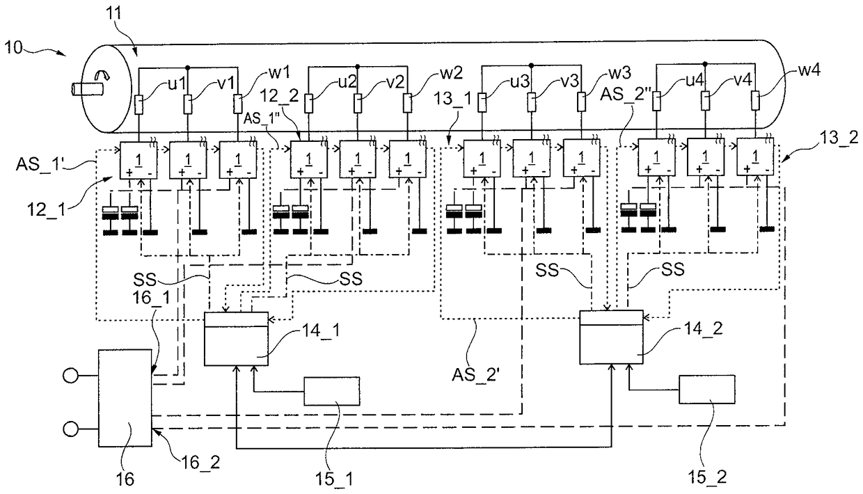 Switch device for an electric motor, control device and steering system