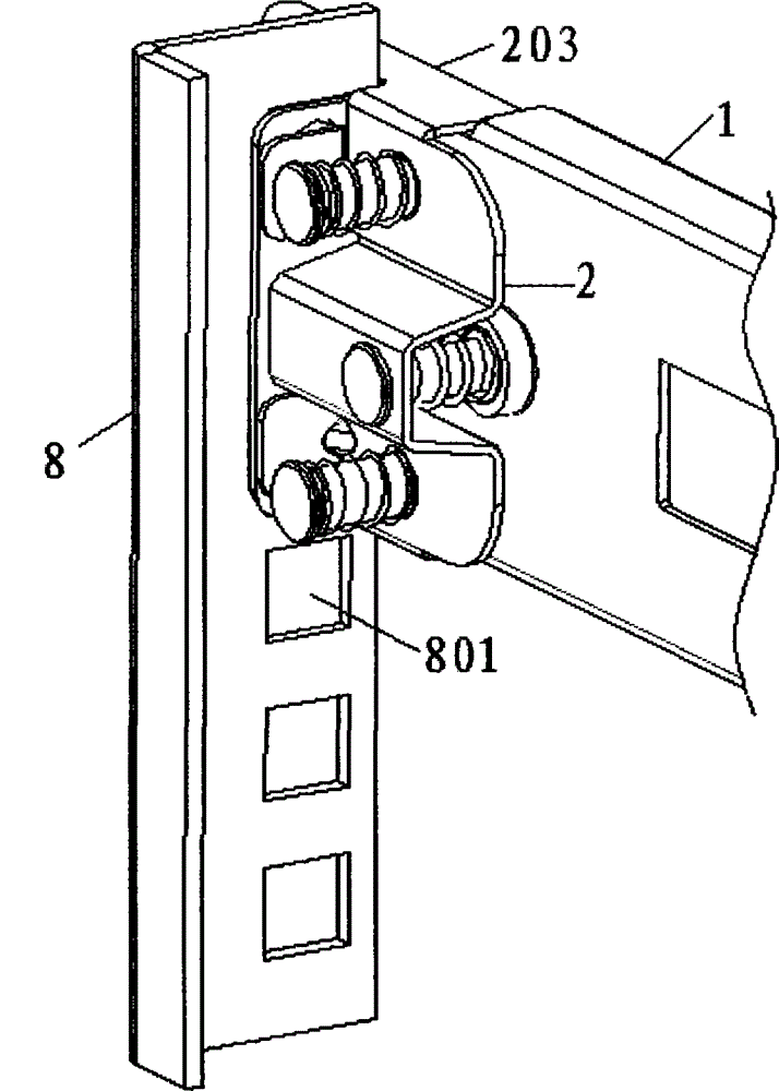 Slide rail tool free mounting frame for server