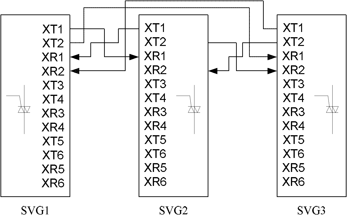 SVG device parallel operation control system and method based on optical fiber high-speed communication