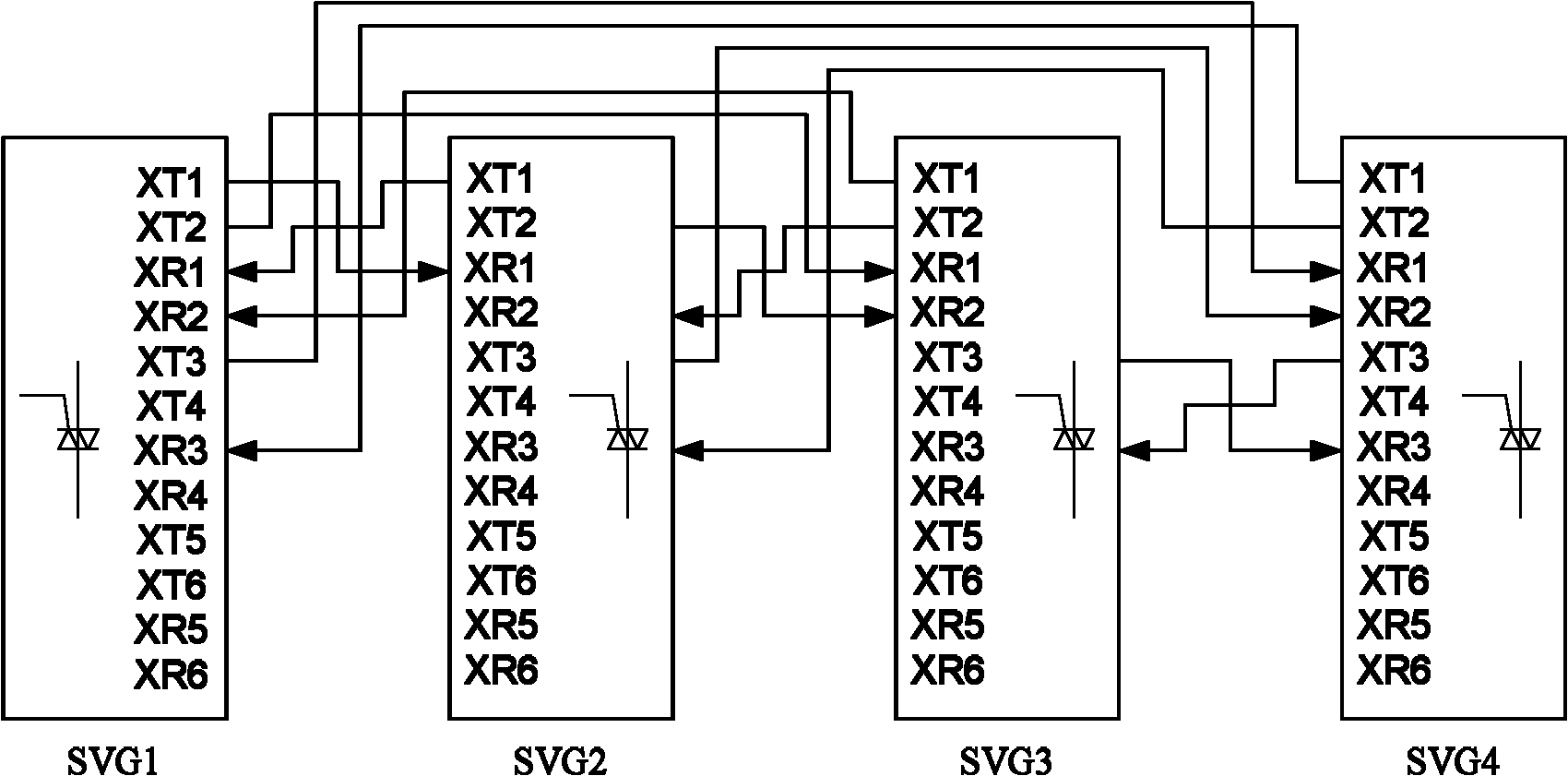 SVG device parallel operation control system and method based on optical fiber high-speed communication