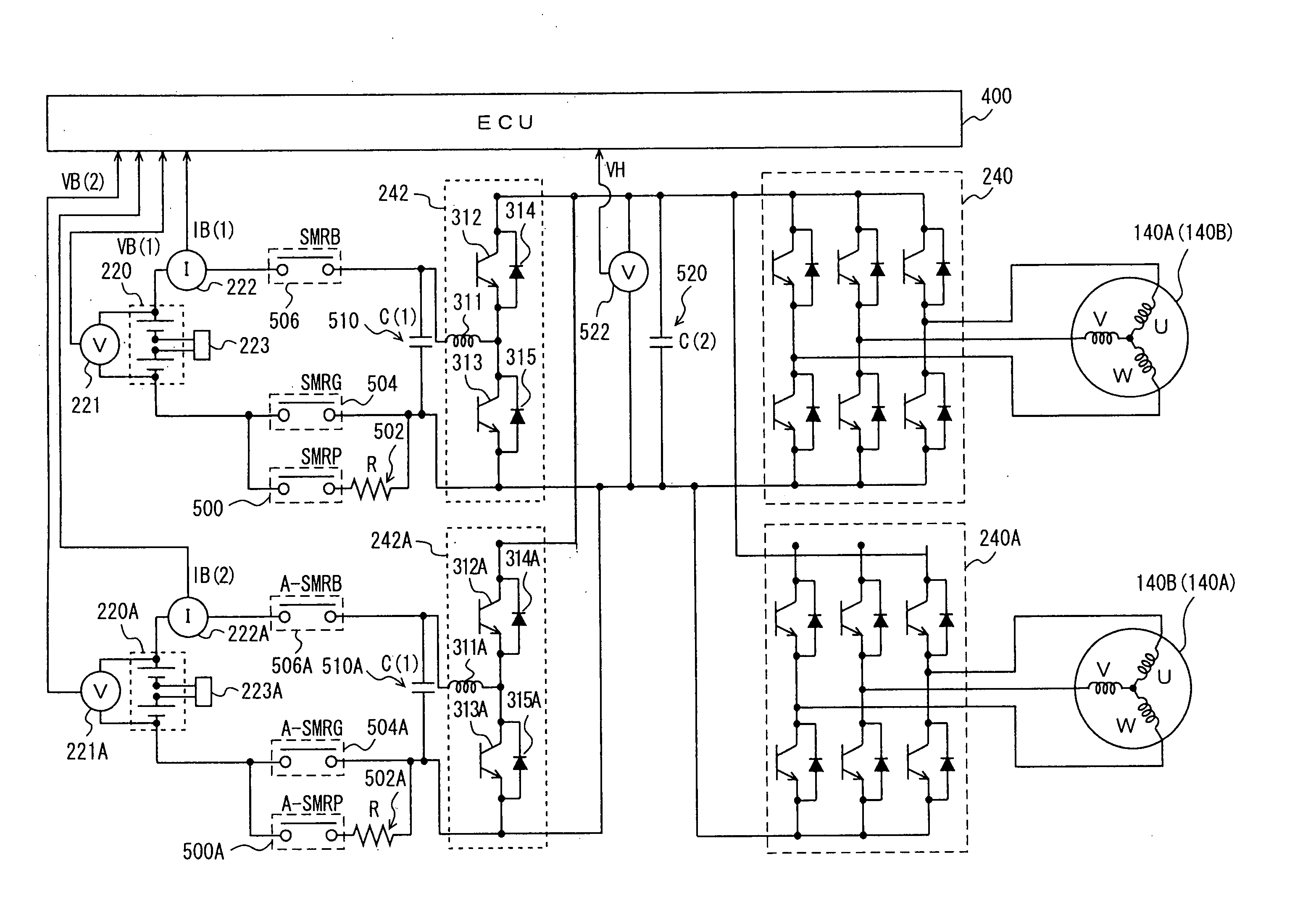 Control device of power supply circuit