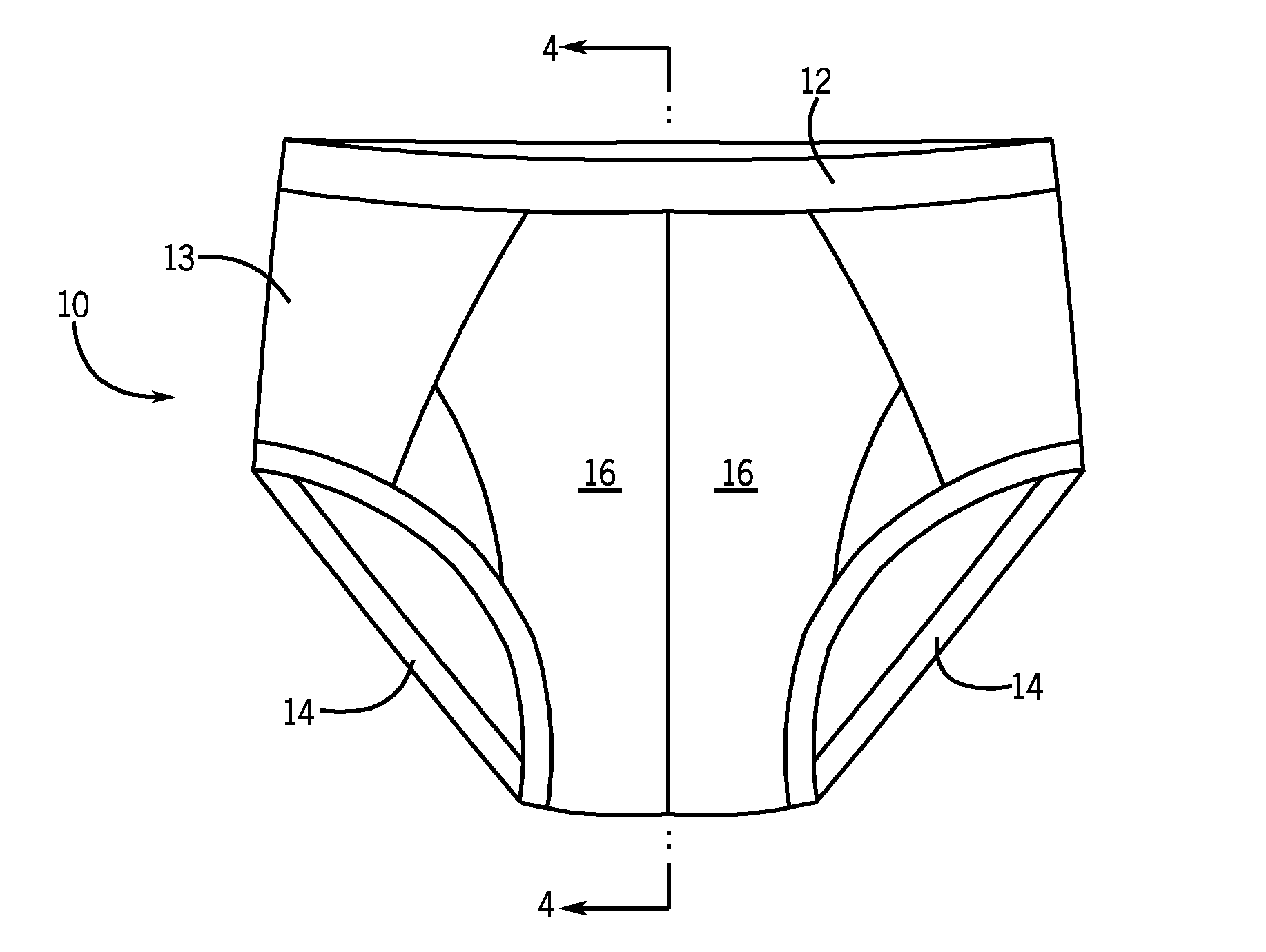 Undergarment with absorptive pad