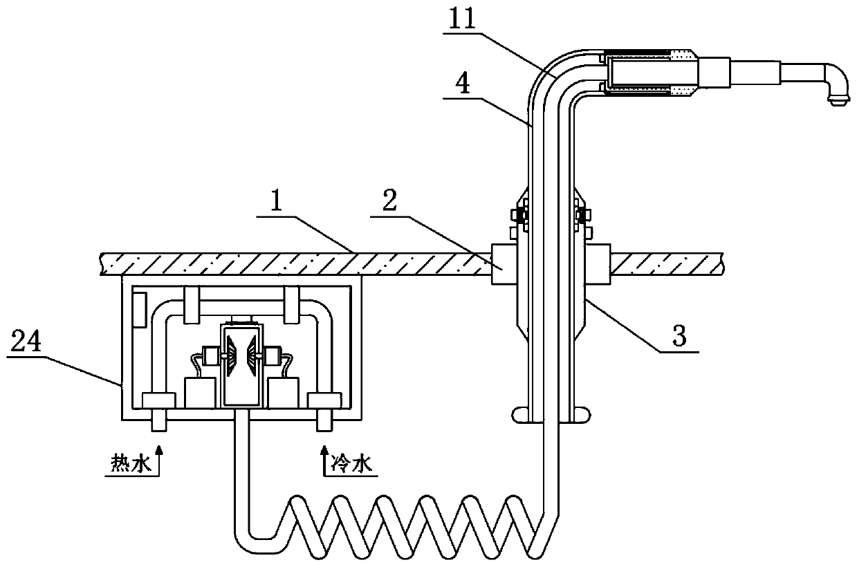 All-purpose telescopic self-electricity-generating hot and cold water faucet