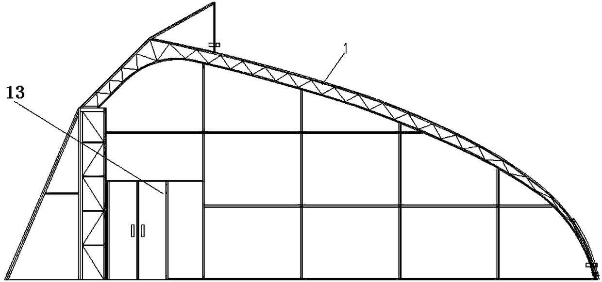 Inner thermal insulation assembled solar greenhouse with weatherproof sunroof