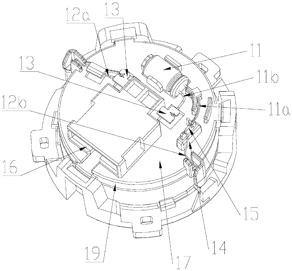 Socket device of sounding device and sounding device