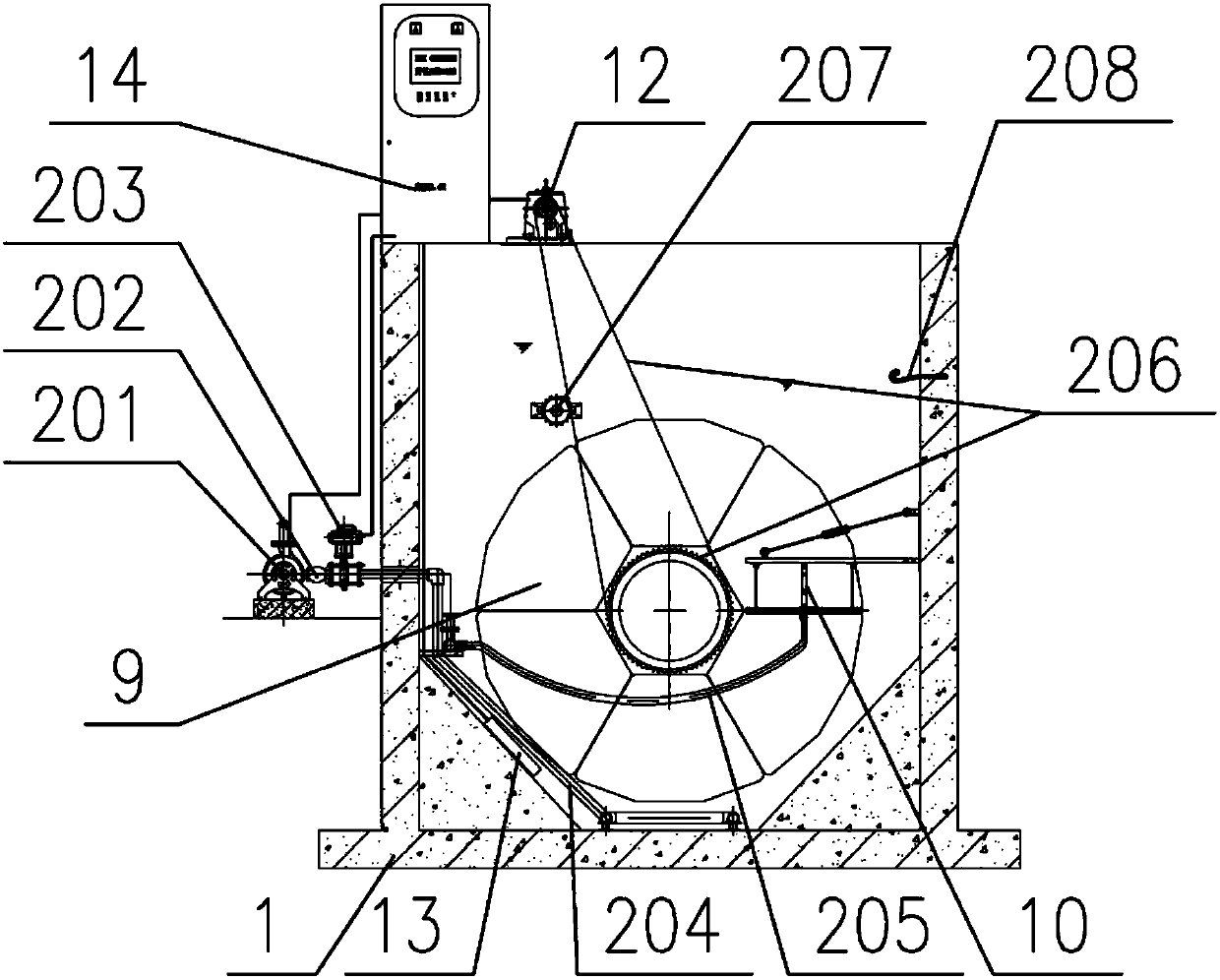 Full-automatic fiber turntable micro-filter for deep sewage disposal