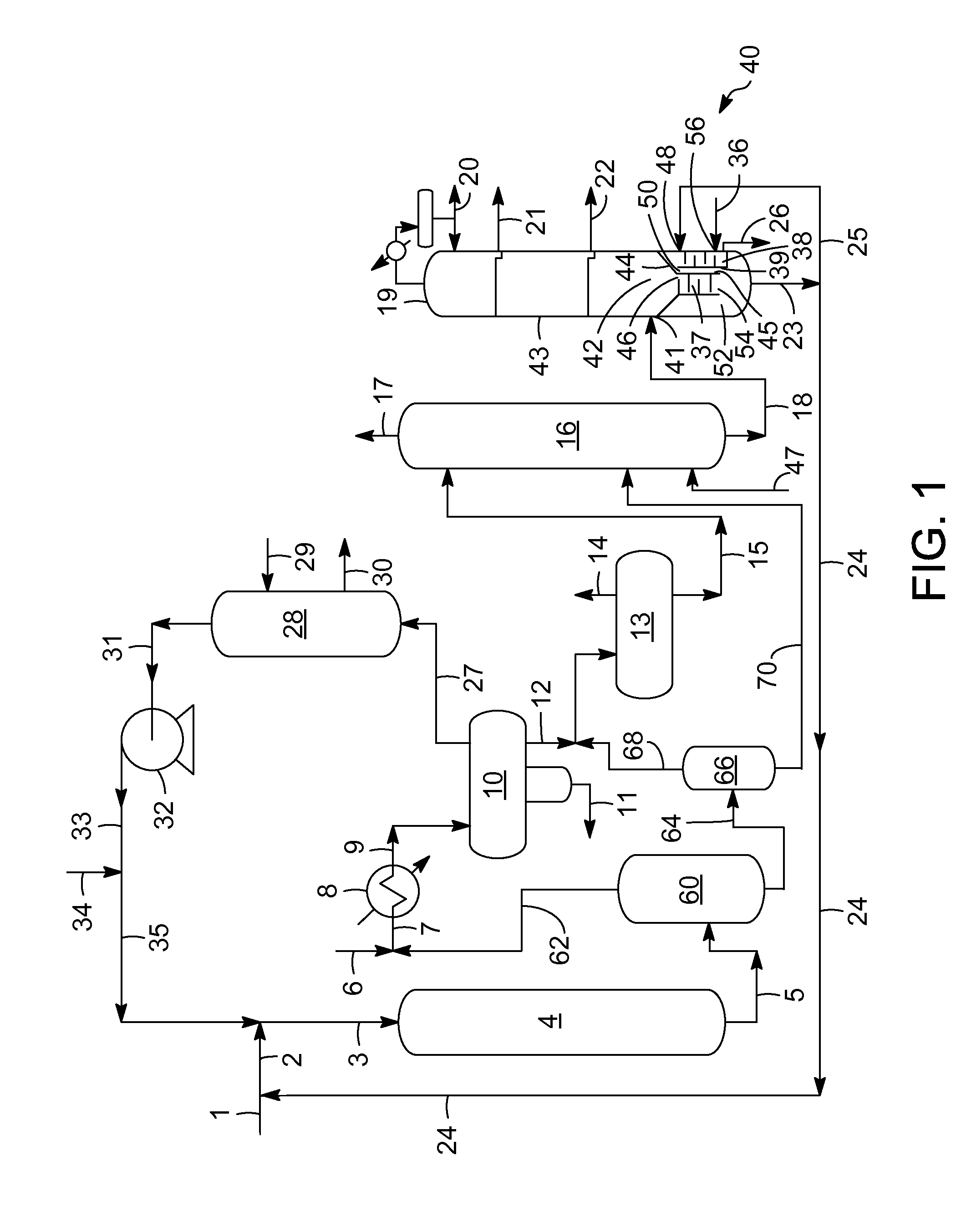 Process for removing heavy polynuclear aromatic compounds from a hydroprocessed stream