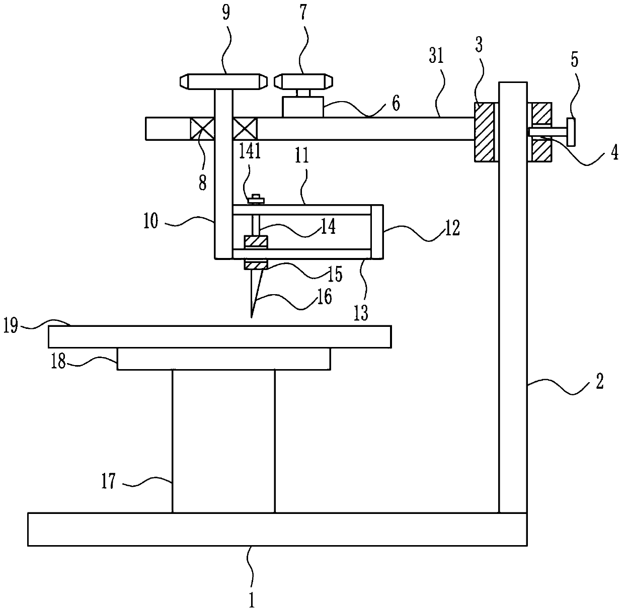 A kind of equipment for circular cutting of glass curtain wall