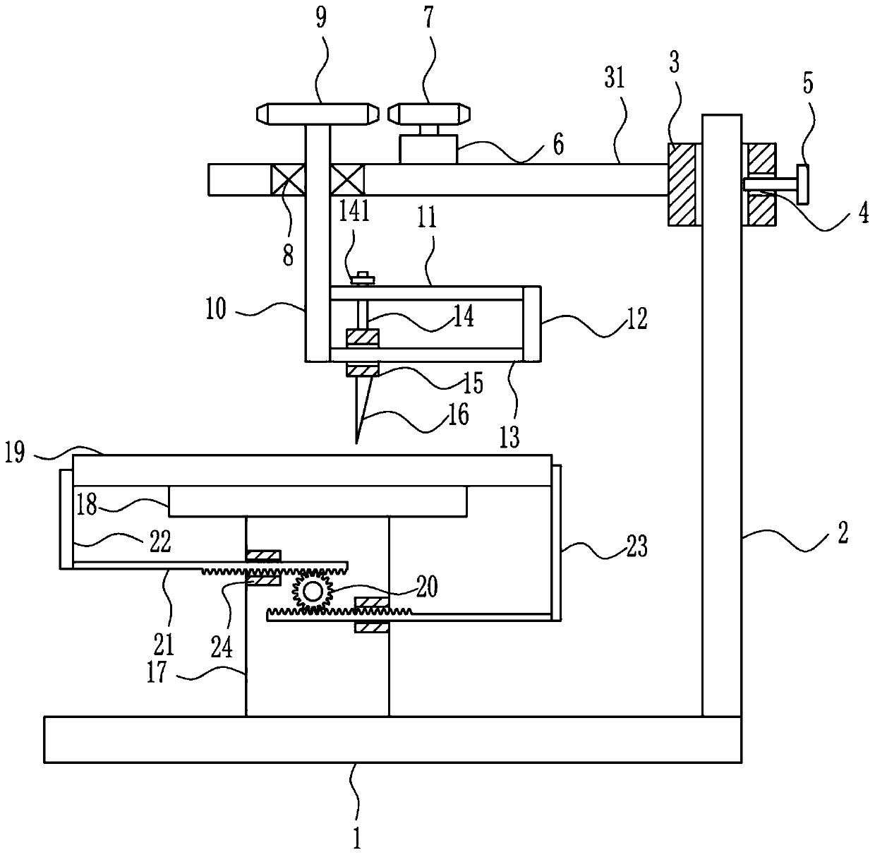 A kind of equipment for circular cutting of glass curtain wall