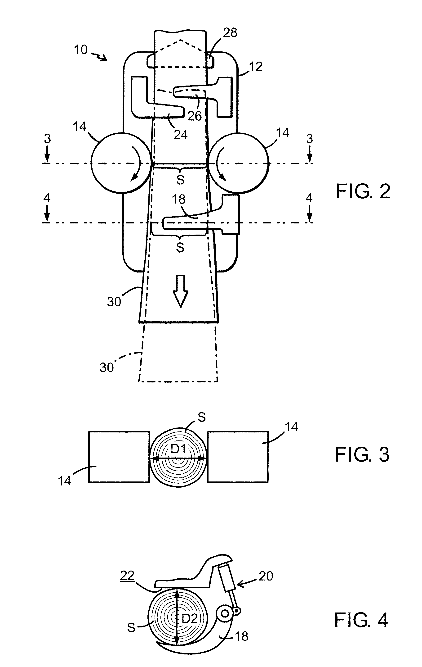 Determination of thickness of a tree trunk