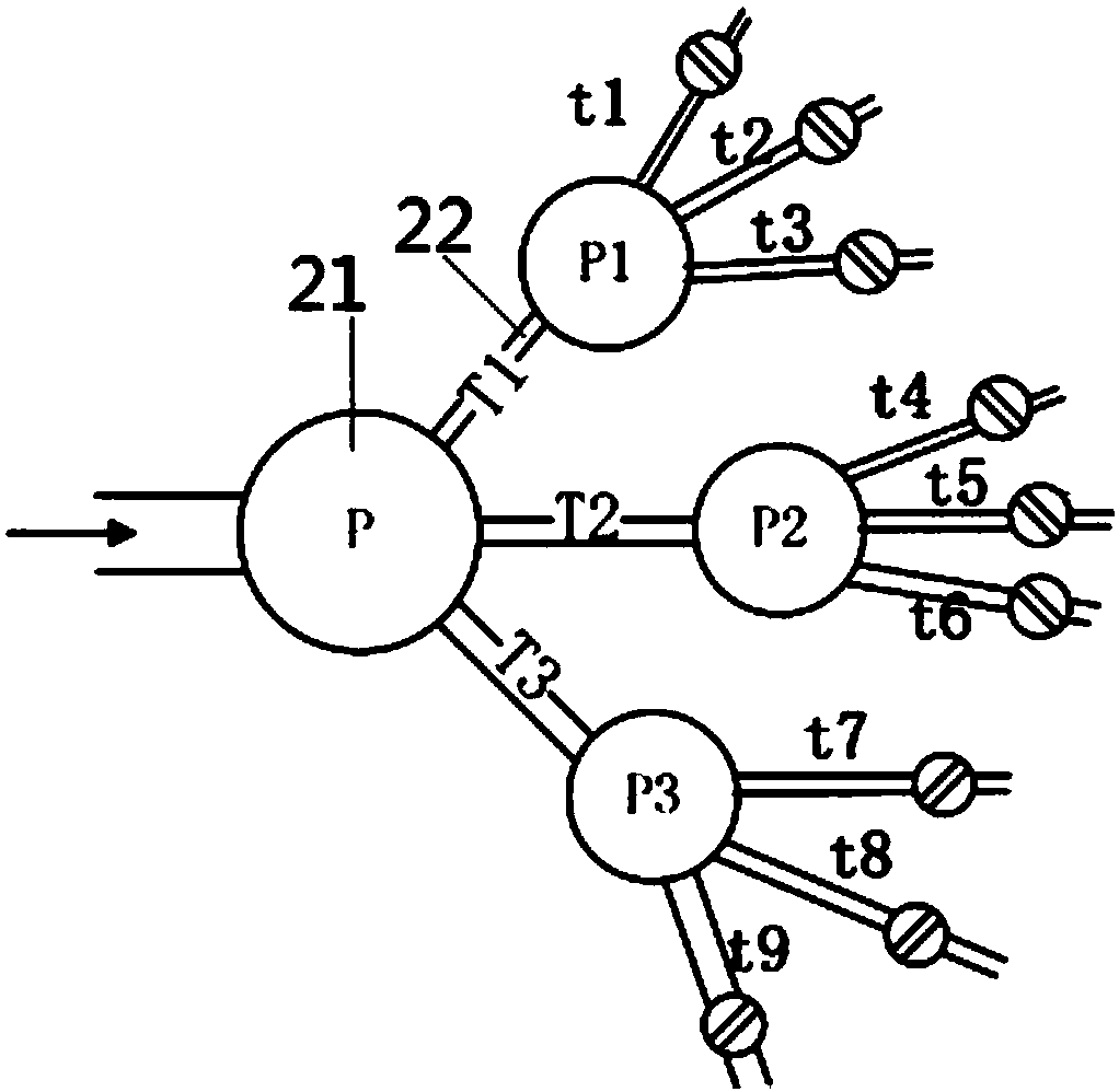 Experiment apparatus and experiment method for measuring fine-particle-containing two-phase flow in thin pipe network