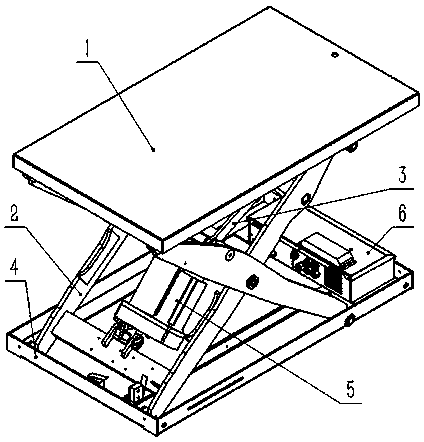 Environment-friendly electric push rod lifting platform