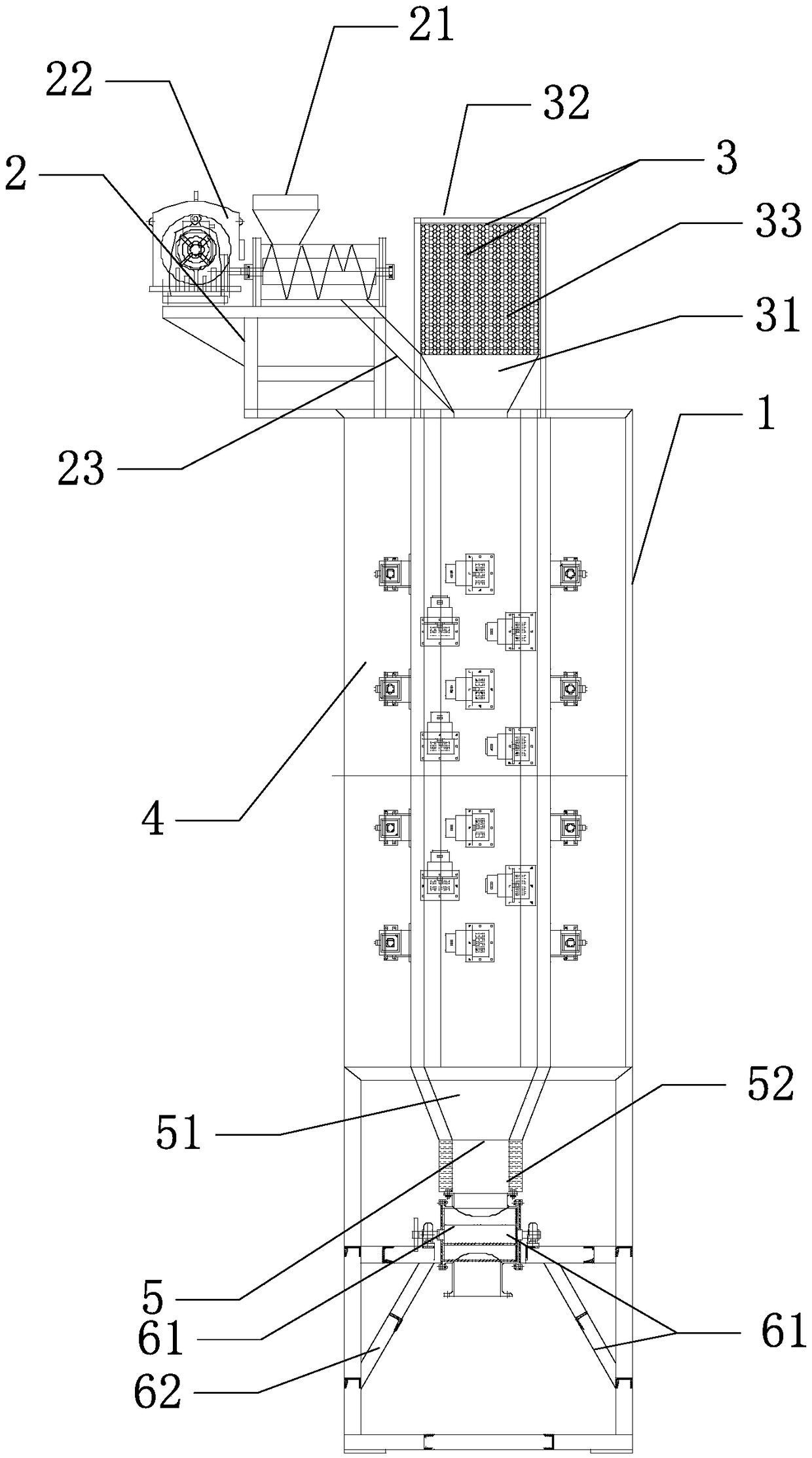 Tower-type graphite expanding microwave equipment