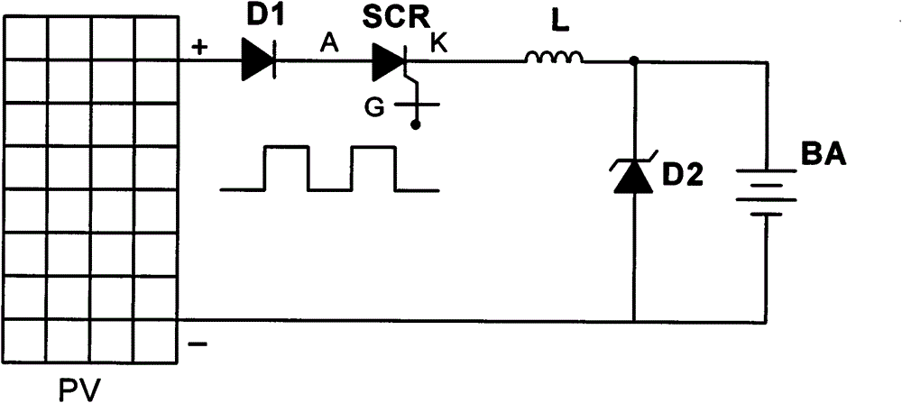 Storage battery charging control circuit in photovoltaic power generation system