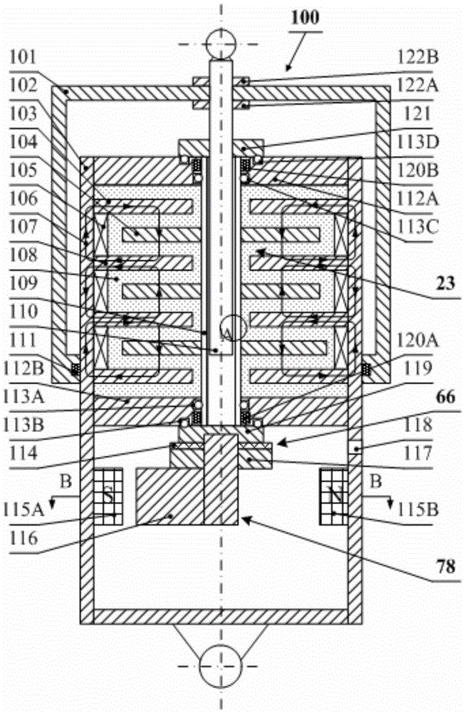 Energy-feeding self-sensing magneto-rheological shock absorber