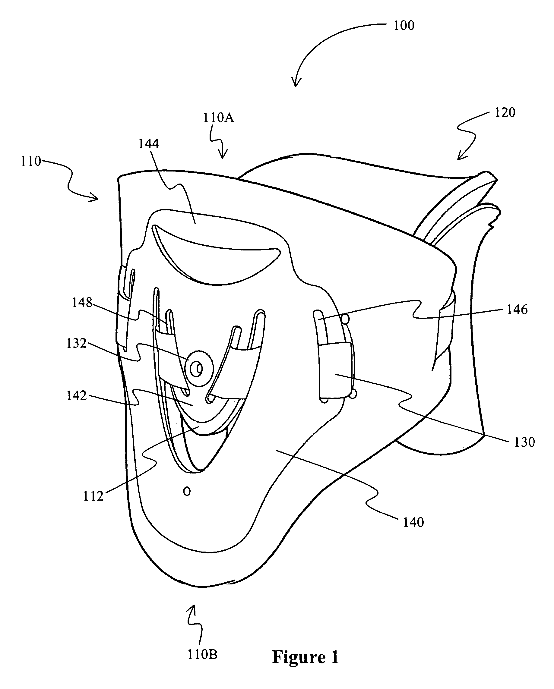 Cervical collar with curve inducing tab