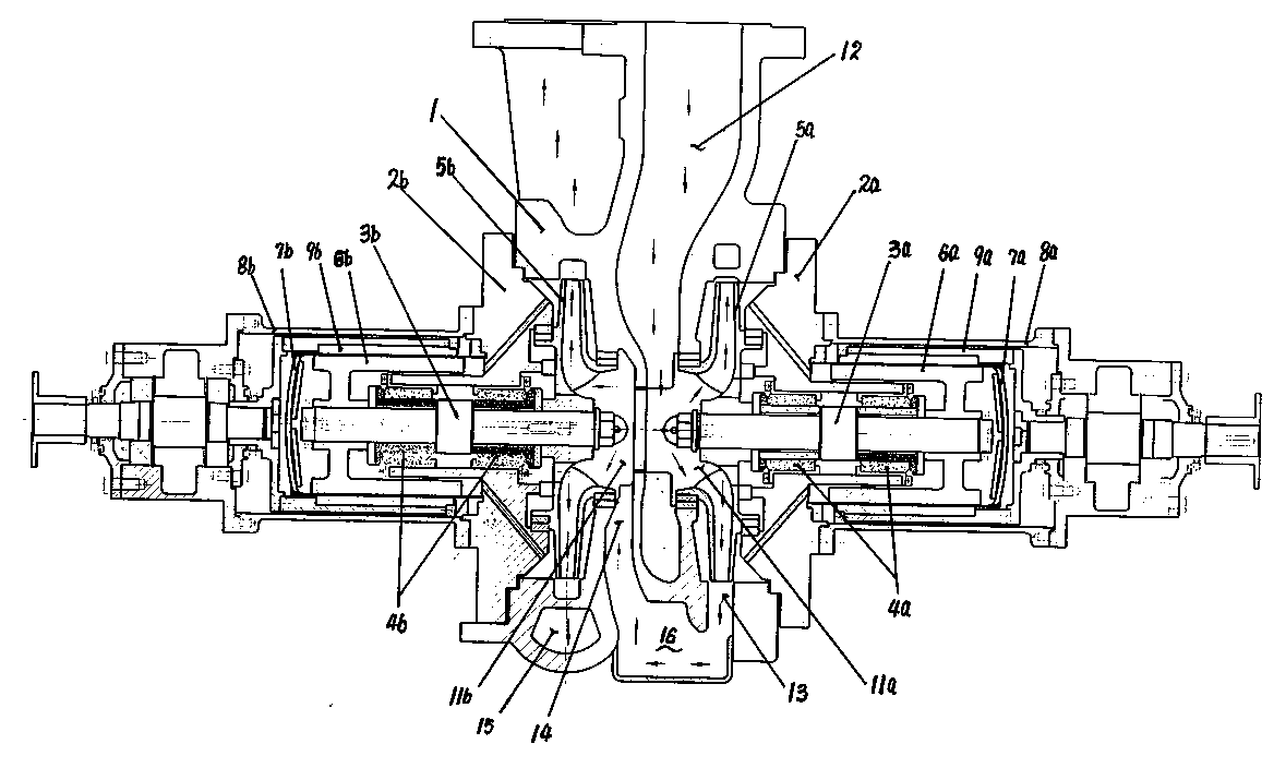 Double-drive secondary magnetic pump