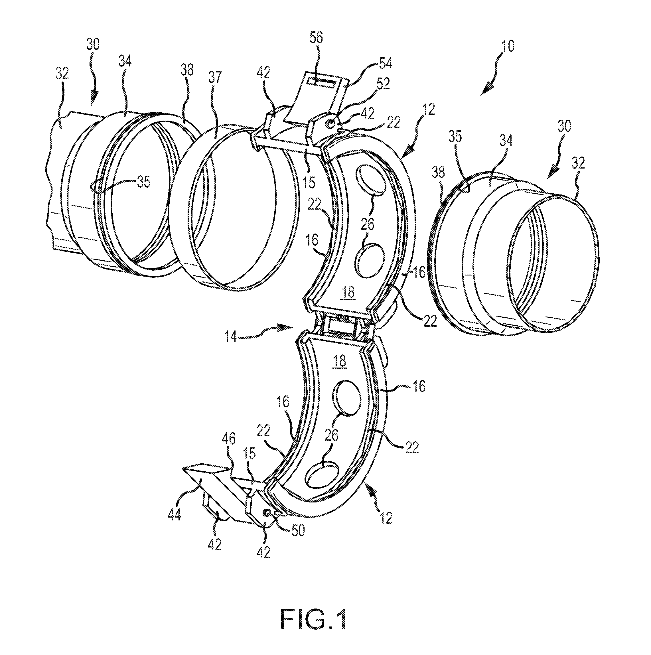 Latching mechanisms for clamshell type couplers