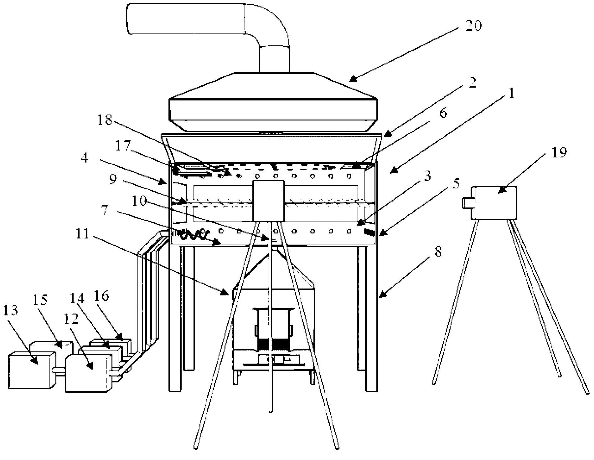 Comprehensive detection simulation experiment device for fire detection performance