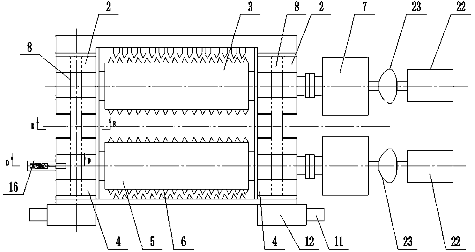 Double-toothed roller powerful classification crusher with sustainable particle size regulation