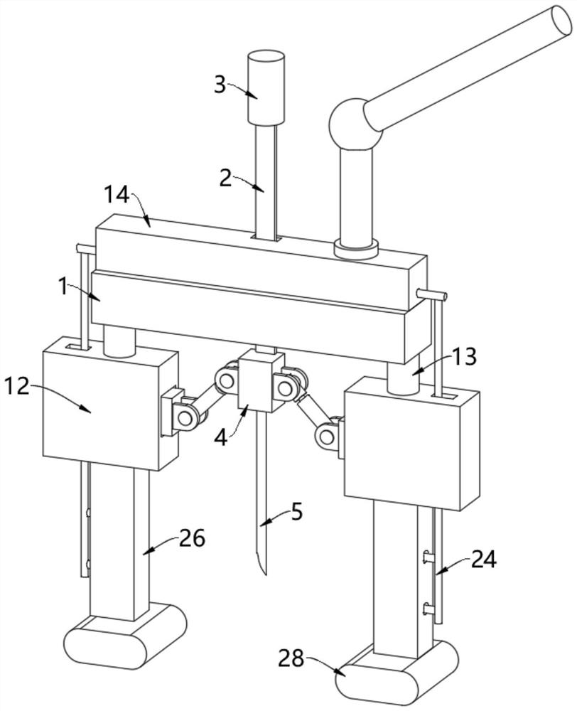 Lung puncture needle fixing device