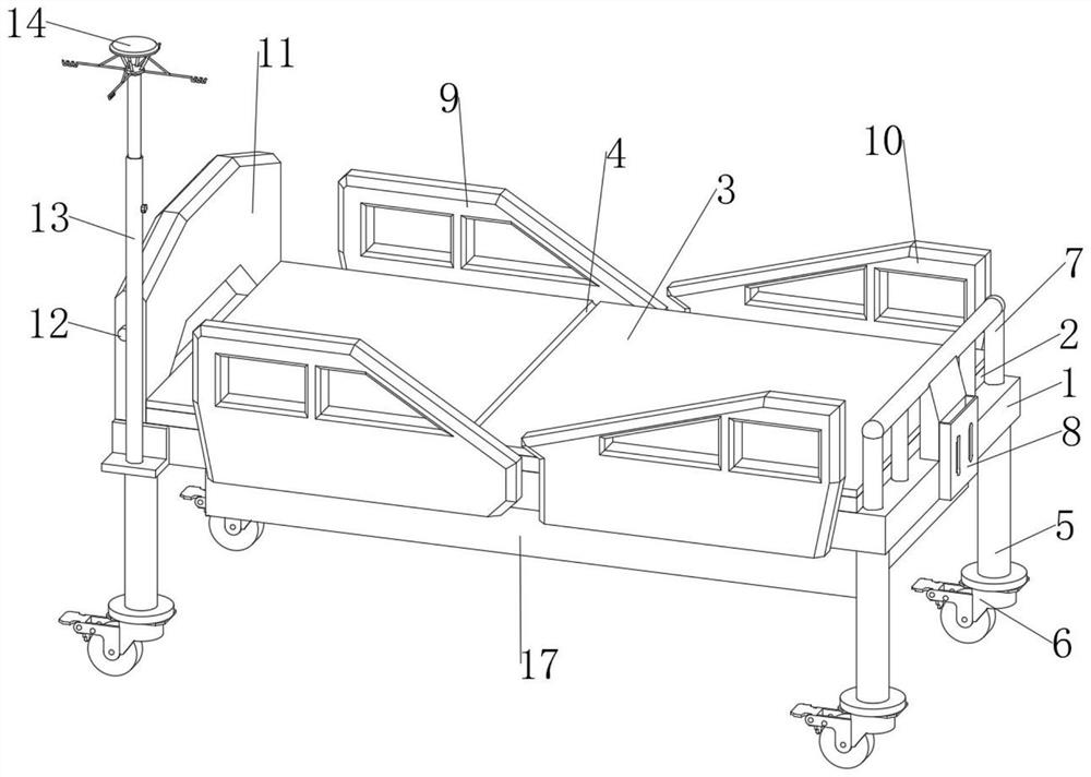 Nursing bed with auxiliary sitting structure for oncology department nursing