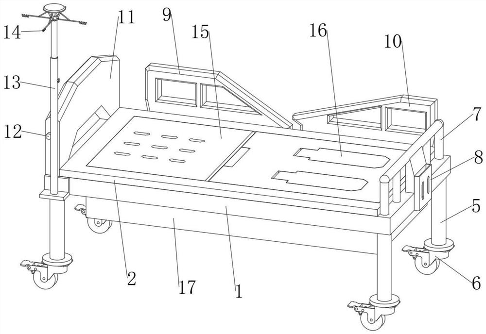 Nursing bed with auxiliary sitting structure for oncology department nursing