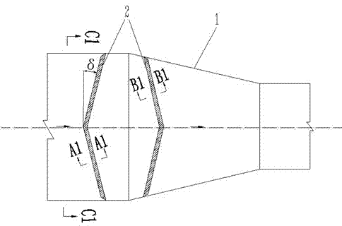 A device for collecting condensate on the inner wall of wet flue gas flue