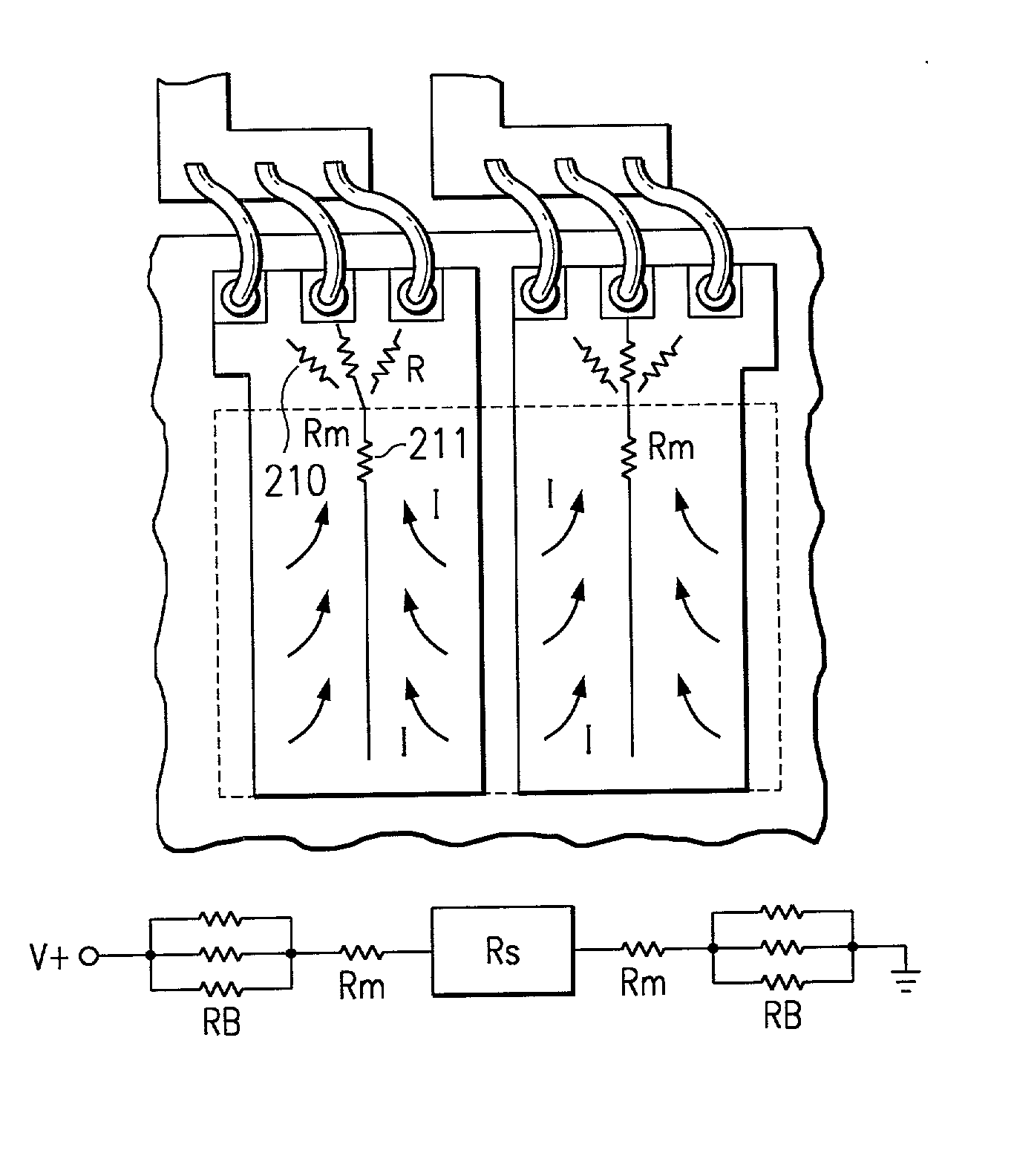 Integrated power circuits with distributed bonding and current flow